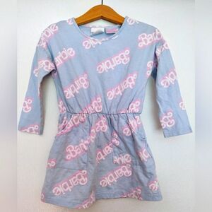 GUC Cotton On Kids Barbie Girls Long Sleeve Dress Size 3